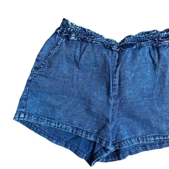 Anthropology Super Light Denim Pull up Shorts Blue S - Picture 2 of 4